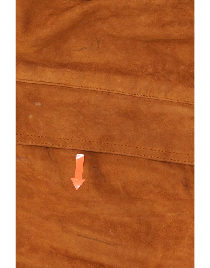 Chaqueta de ante vintage para hombre IT 52 XL cuero marrón
