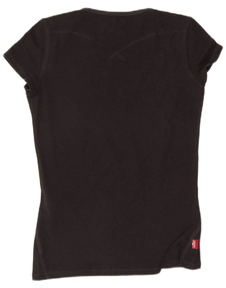 Levi's Camiseta para mujer Top UK 10 Small Black Cotton
