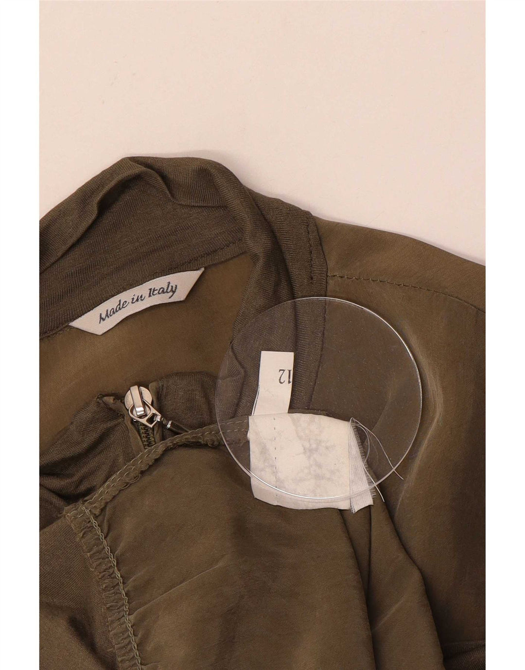 Vintage mujer bombardero chaqueta Reino Unido 12 medio caqui