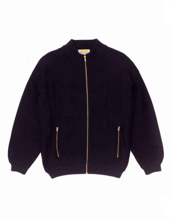Settebello - Cárdigan para hombre de lana azul marino mediano