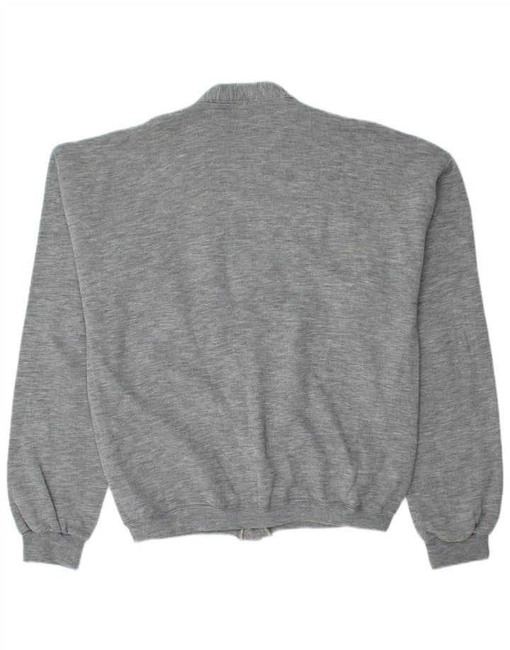 VINTAGE Hombres Cardigan Suéter Grande Gris Algodón