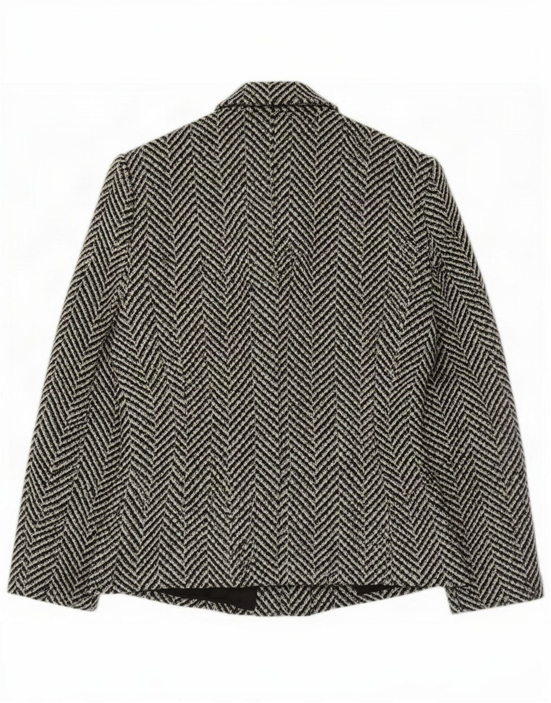 Chaqueta tipo blazer vintage de 3 botones para mujer IT 42 Medium Black Herringbone