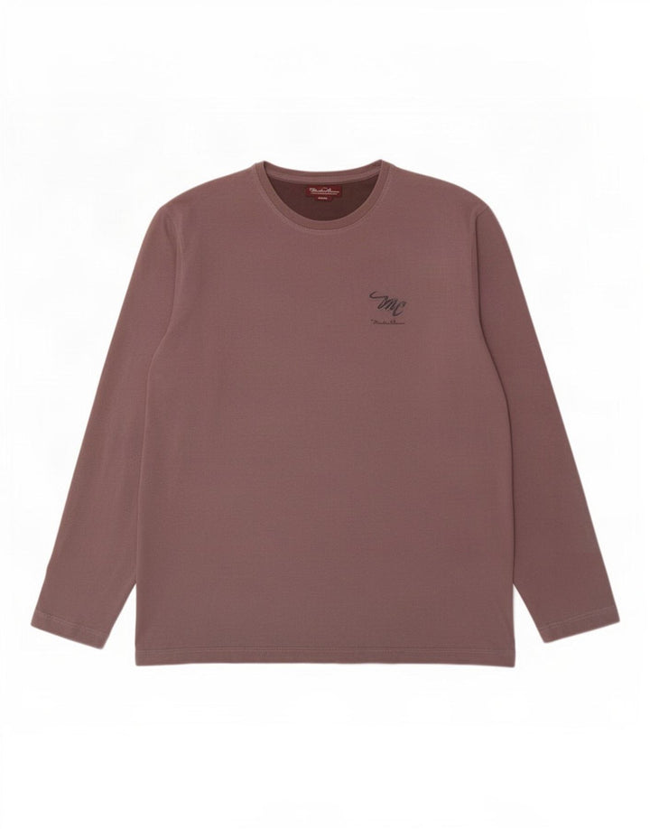 Marlboro Classics Camiseta para hombre de manga larga de algodón gris grande