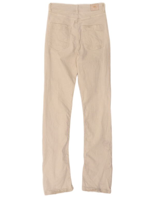 Zara Mujer Vaqueros Rectos EU 36 XS W26 L32 Beige