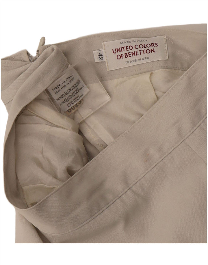 Falda De Tubo Benetton Mujer IT 42 Medium W28 Beige Poliéster