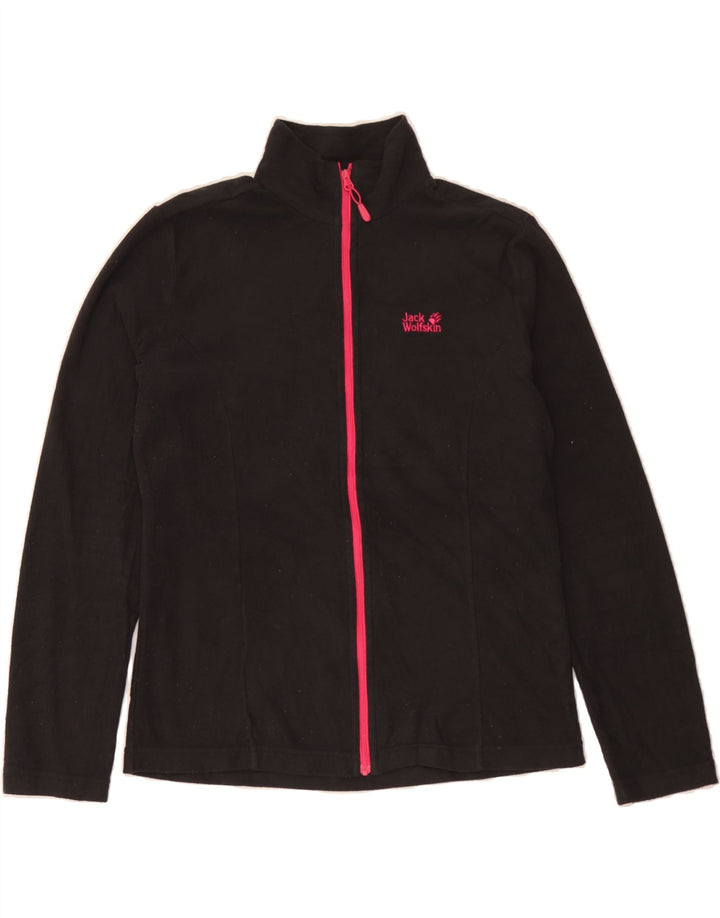 JACK WOLFSKIN Womens Fleece Jacket UK 12 Medium Black Polyester Vintage Jack Wolfskin and Second-Hand Jack Wolfskin from Messina Hembry 