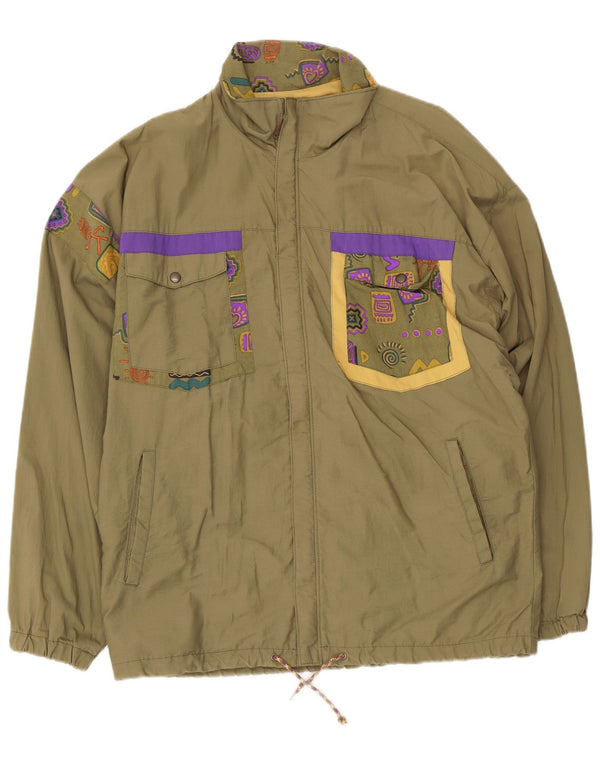 Cider Chaqueta utilitaria para hombre EU 46 Small Khaki Algodón geométrico