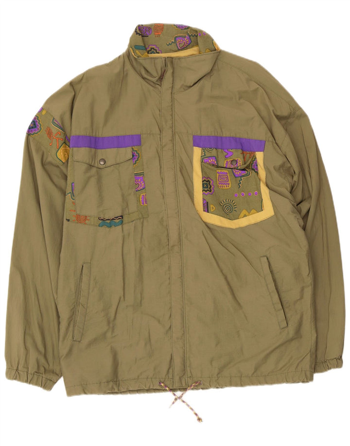 Cider Chaqueta utilitaria para hombre EU 46 Small Khaki Algodón geométrico