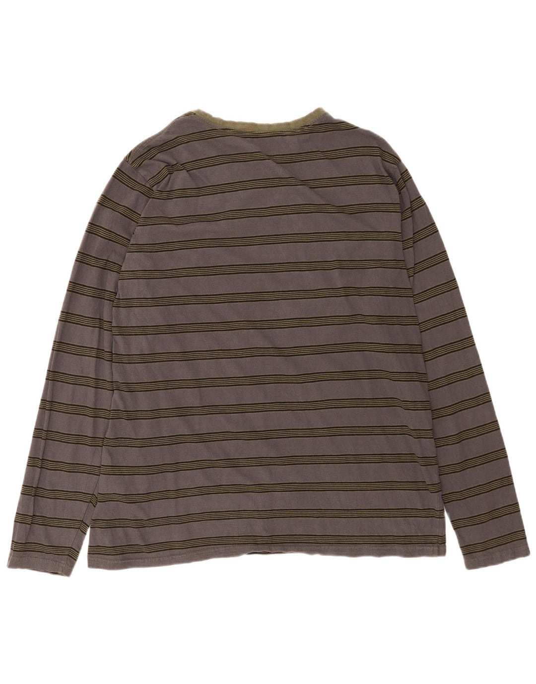 Volcom - Camiseta de manga larga para hombre, talla 2XL, algodón a rayas gris