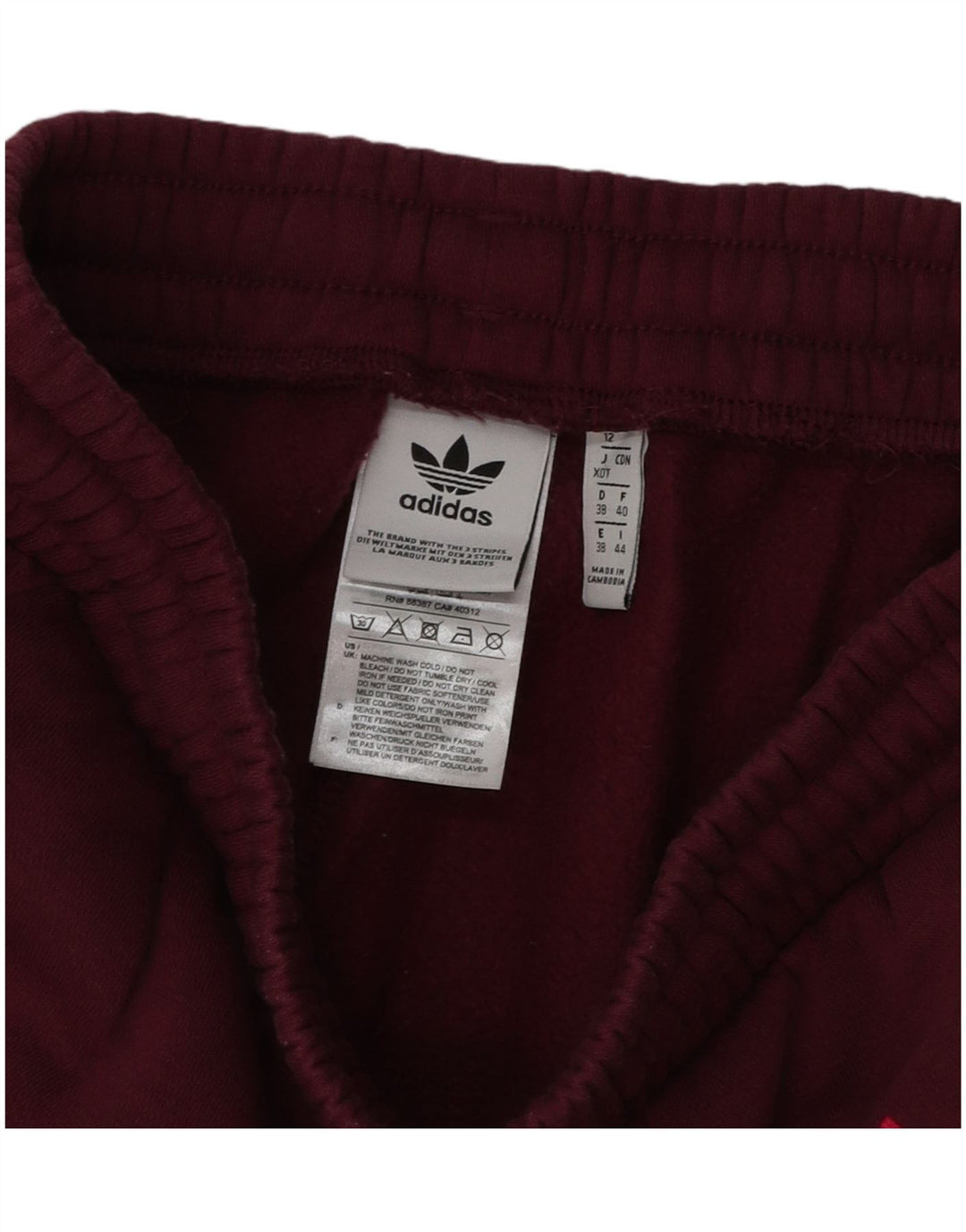 ADIDAS Pantalones de chándal gráficos para mujer Joggers UK 12 Medium Borgoña