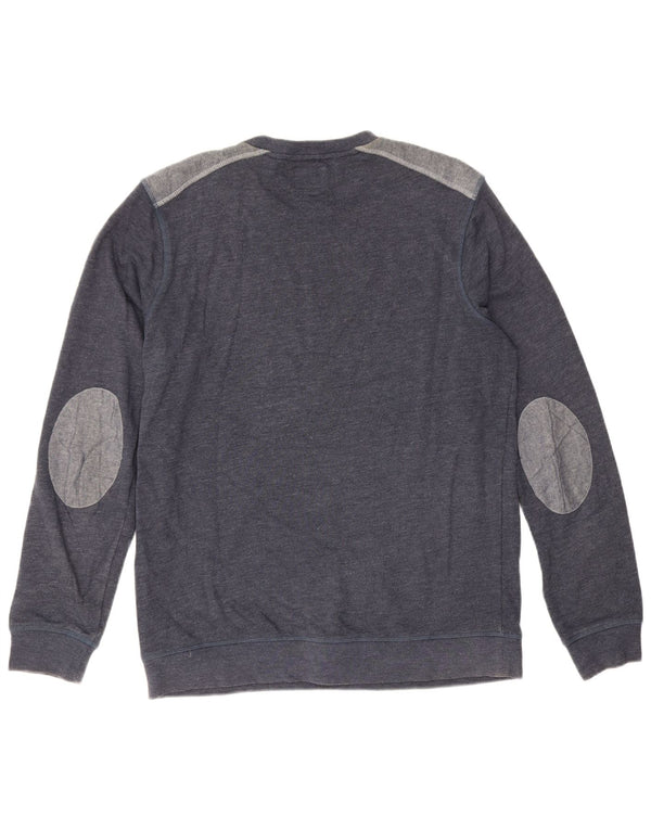Quiksilver Hombre Sudadera Jumper Large Azul Marino Colorblock Algodón
