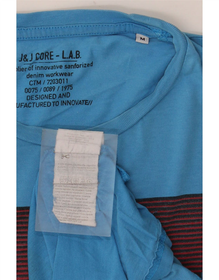 Jack & Jones Hombre Camiseta Gráfica Top Algodón Azul Medio