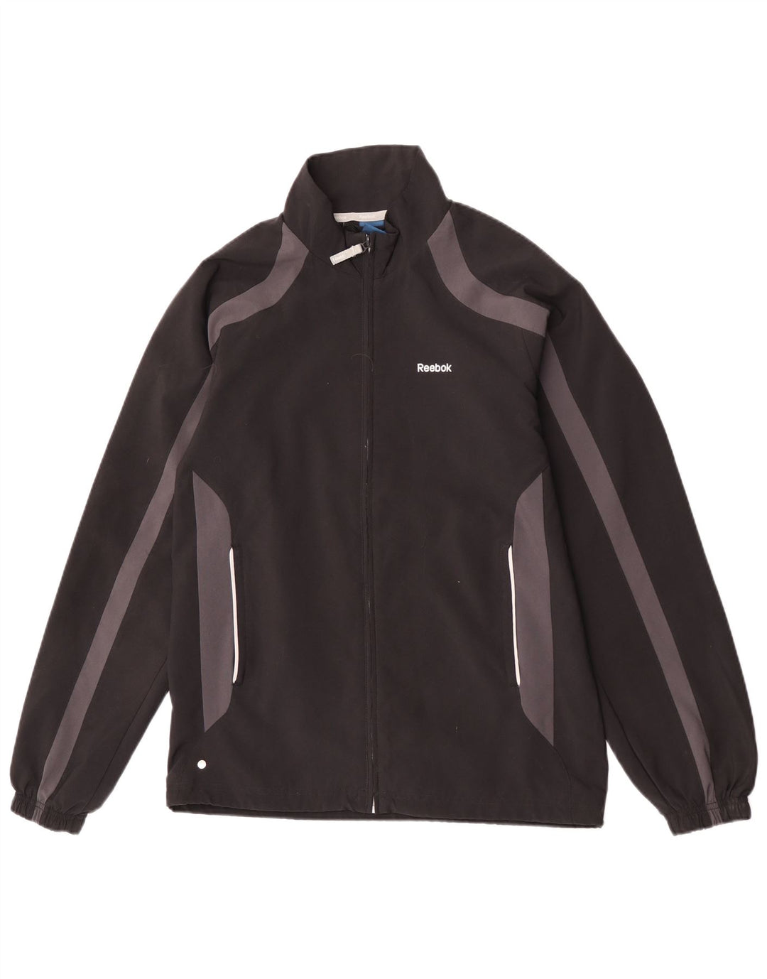 Reebok - Chaqueta de chándal para hombre, talla pequeña, color negro, poliéster