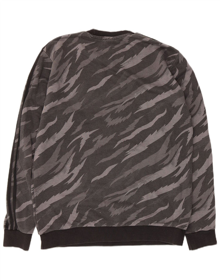Adidas Hombre Sudadera Jumper Gris Medio Animal Print Algodón