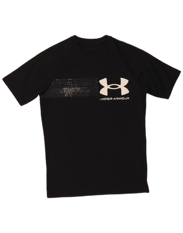 Under Armour Camiseta con gráfico Heat Gear para hombre, talla pequeña, negra