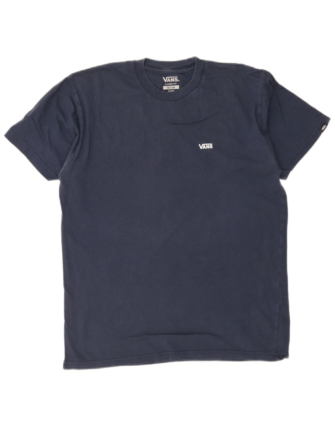 Vans Hombre Classic Fit Camiseta Top Medium Azul Marino Algodón