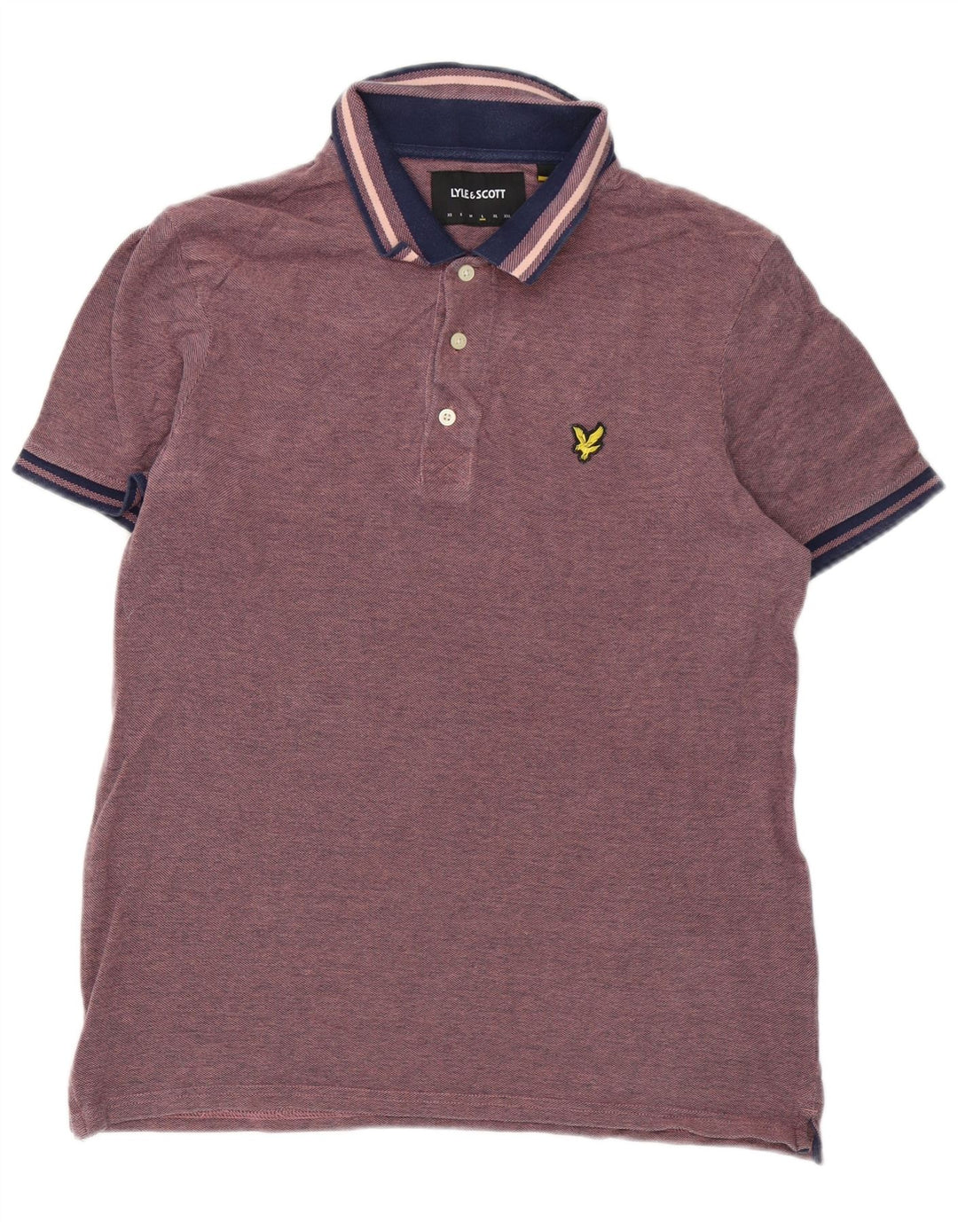 Lyle & Scott Polo para hombre de algodón rosa grande