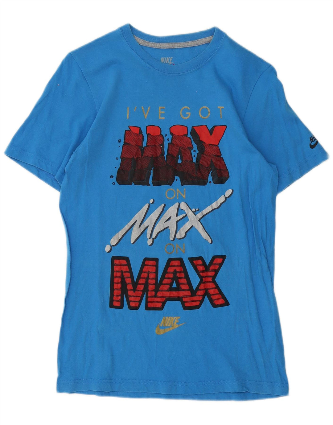 Camiseta Nike Hombre Slim Fit Graphic Top Algodón Azul Medio