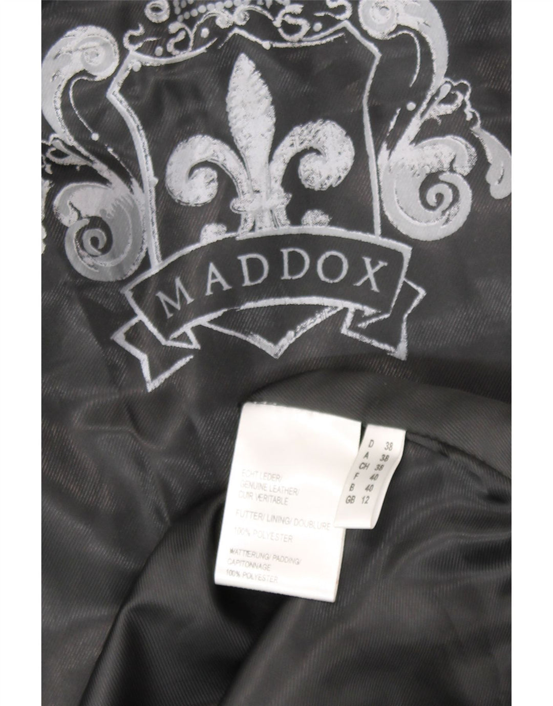Maddox Abrigo acolchado de cuero con capucha para mujer UK 42 Medium Black Leather