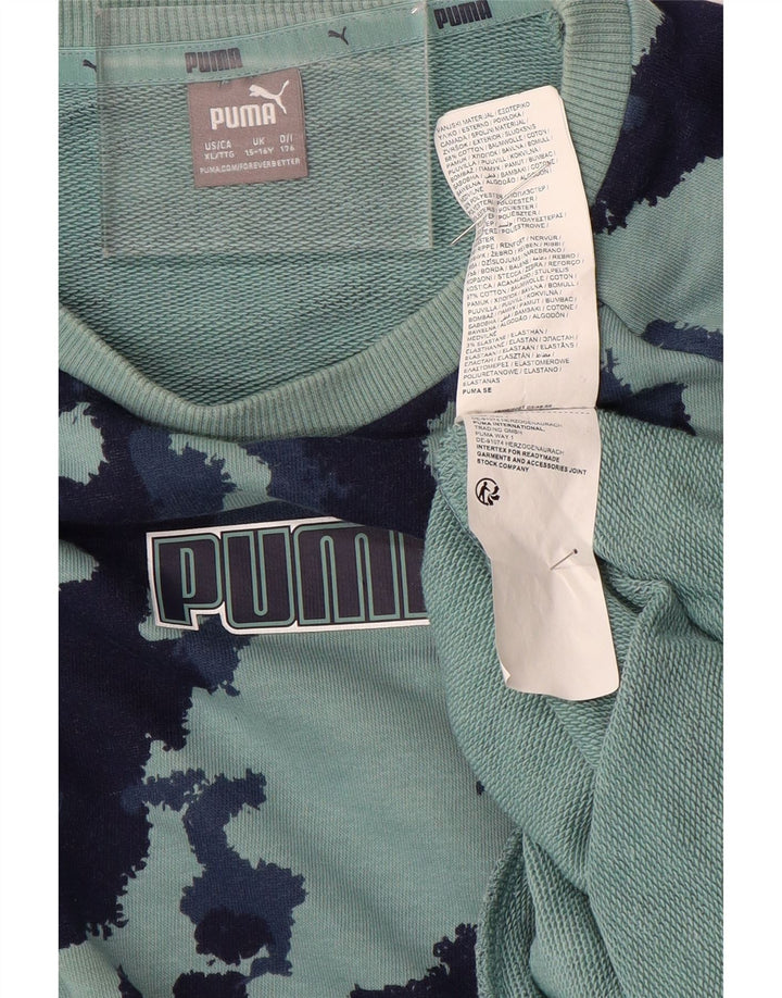 PUMA Sudadera para niño Jumper 15-16 años Turquesa Camuflaje Poliéster