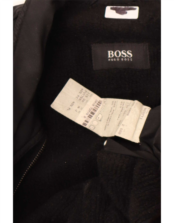 Hugo Boss Abrigo cortavientos para hombre EU 52 XL Poliamida negra