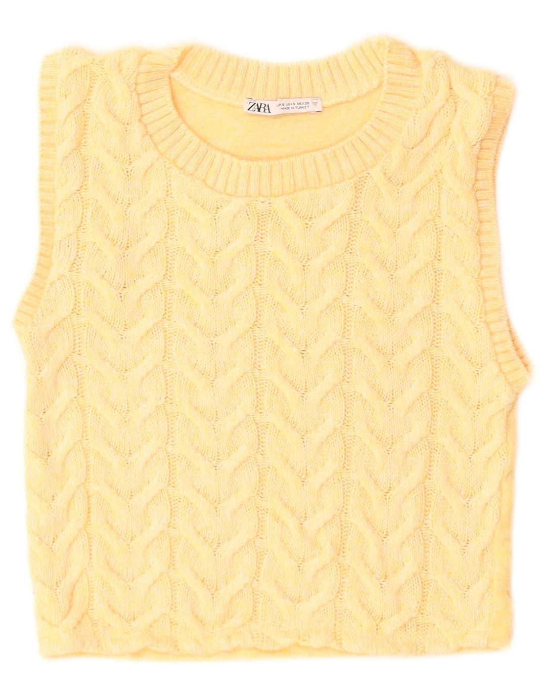 Zara Mujer Crop Vest Tank Top UK 8 Small Amarillo