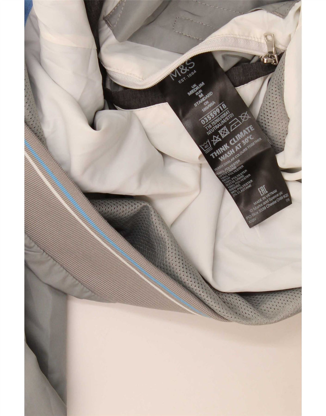 Marks & Spencer Chaqueta Bomber para Hombre UK 38 Poliéster Gris Medio