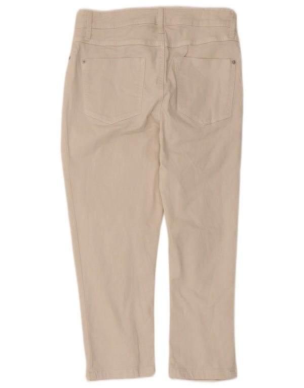 Marks & Spencer Pantalones Capri para Mujer UK 10 Small W28 L22 Off White