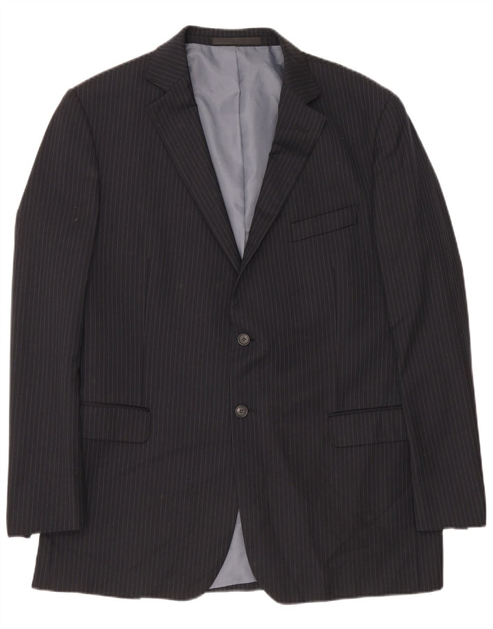 Marks & Spencer Chaqueta tipo blazer larga para hombre UK 44 XL Azul marino Rayas diplomáticas