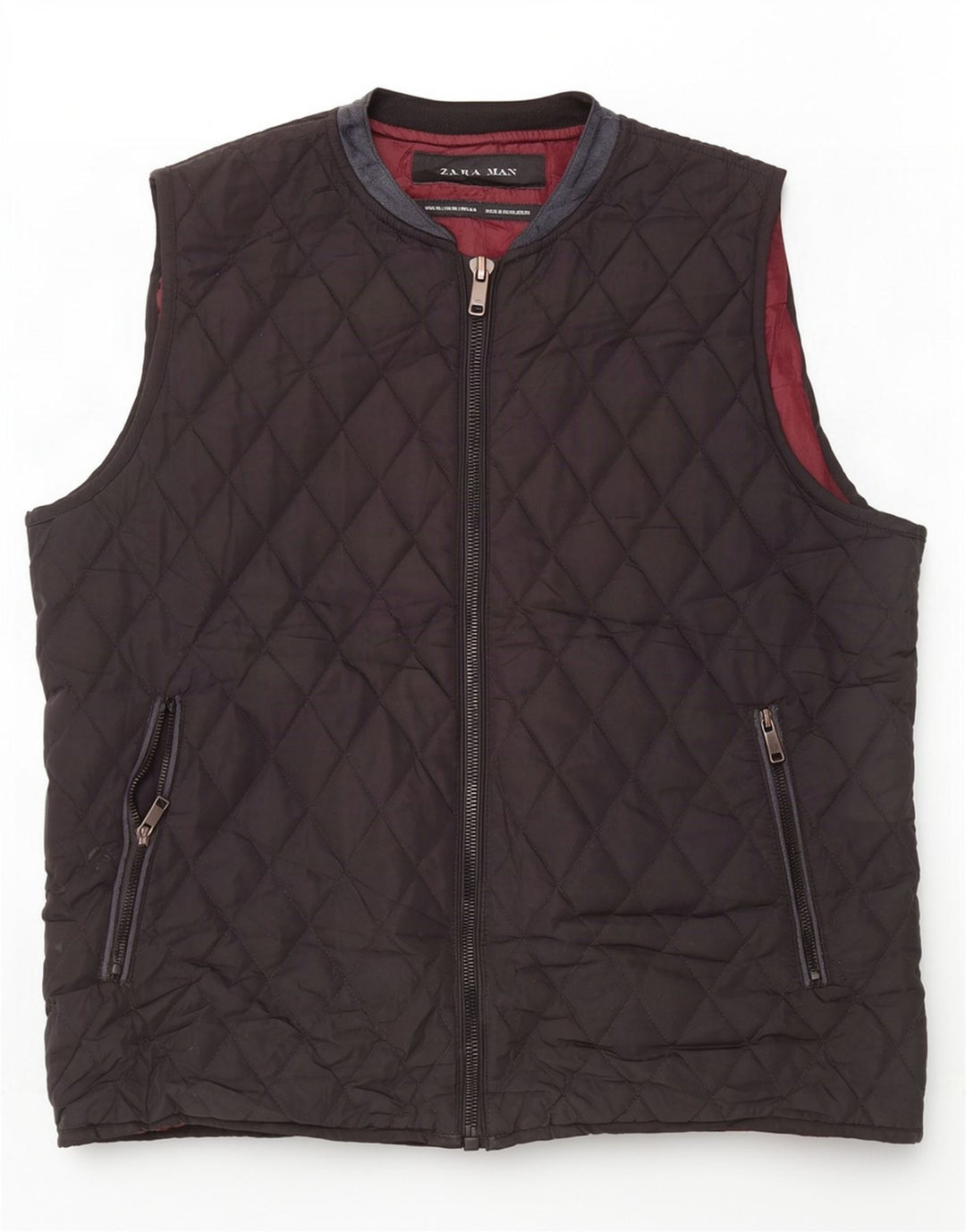Zara Hombre Chaleco Acolchado UK 42 XL Negro