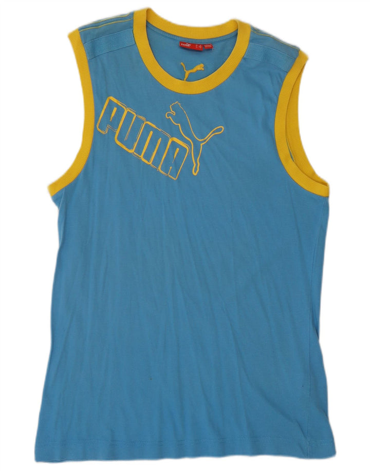 Puma Camiseta Sin Mangas Con Estampado De Algodón En Color Azul Medio Para Hombre