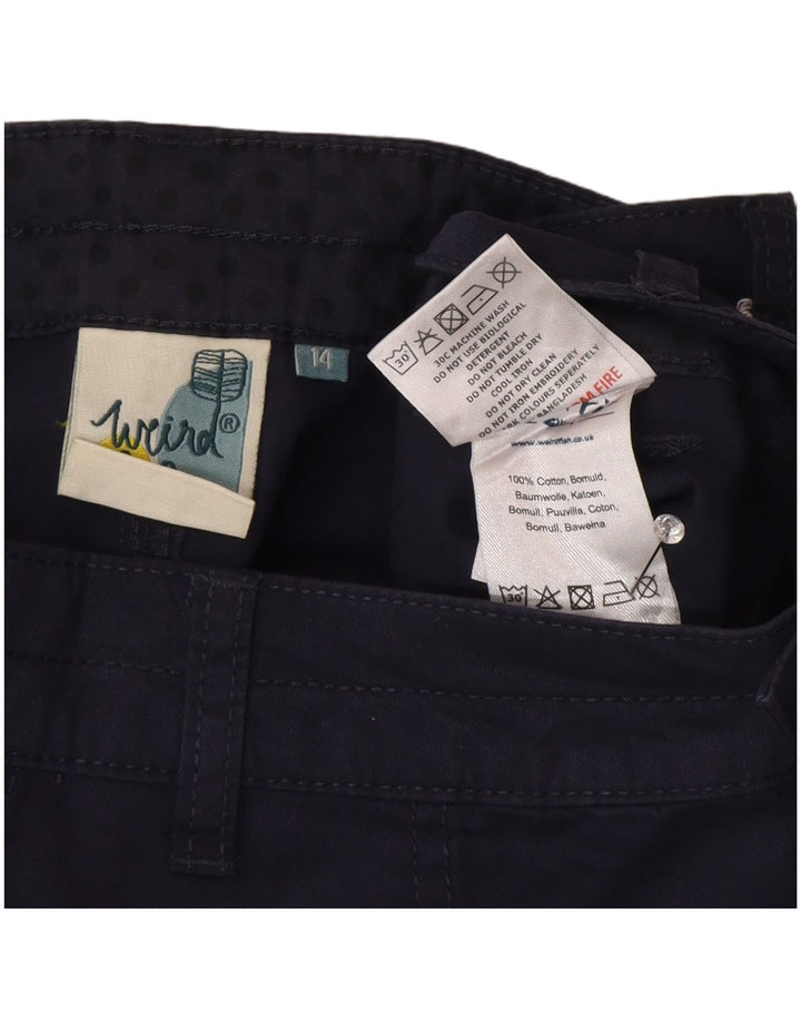 Weird Fish Pantalones cortos cargo para mujer UK 14 Large W34 Azul marino Algodón