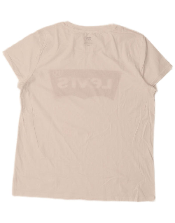Levi's Camiseta gráfica para mujer Top UK 46 Large White Cotton