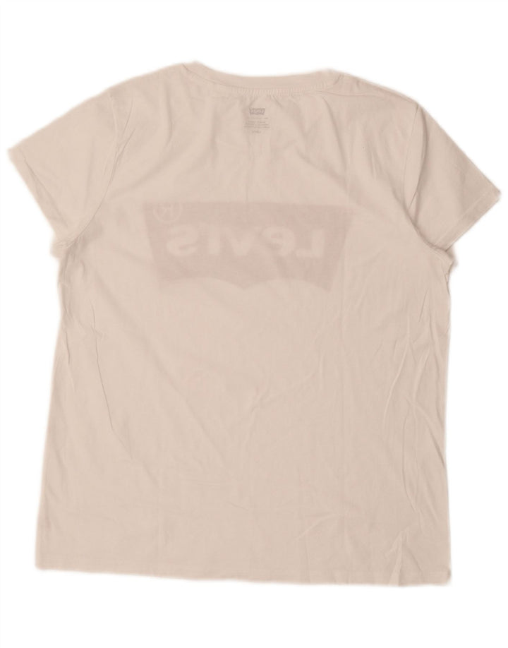 Levi's Camiseta gráfica para mujer Top UK 46 Large White Cotton