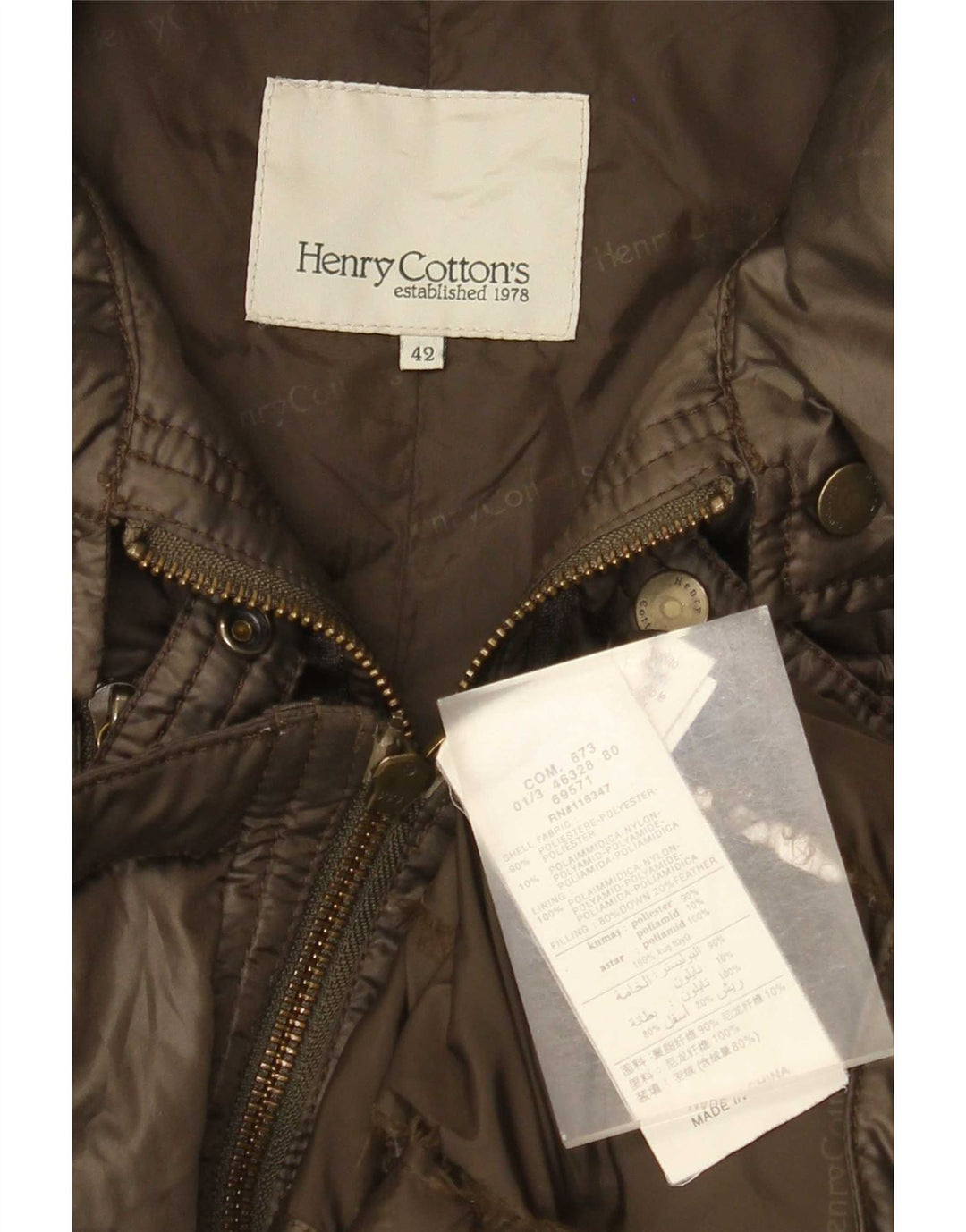 Chaqueta acolchada para mujer Henry Cottons IT 42 Poliéster caqui medio
