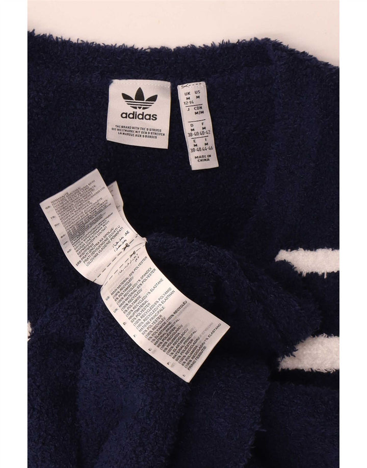 Adidas - Camiseta sin mangas para mujer (talla 40), poliéster a rayas, color azul marino