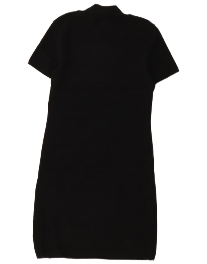 Zara Vestido Camiseta Mujer UK 44 Grande Poliéster Negro