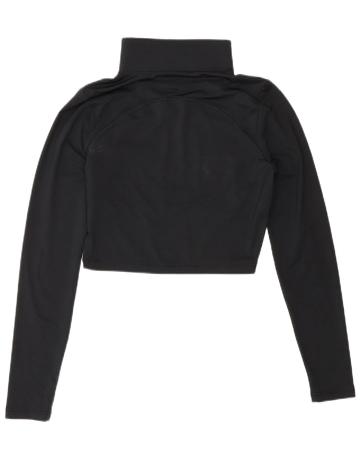 Under Armour Mujer Gráfico Crop Jersey Chándal Top UK 8 Small Negro