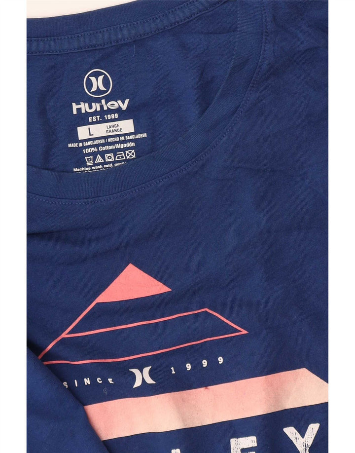 Hurley - Camiseta gráfica para hombre, talla grande, algodón azul