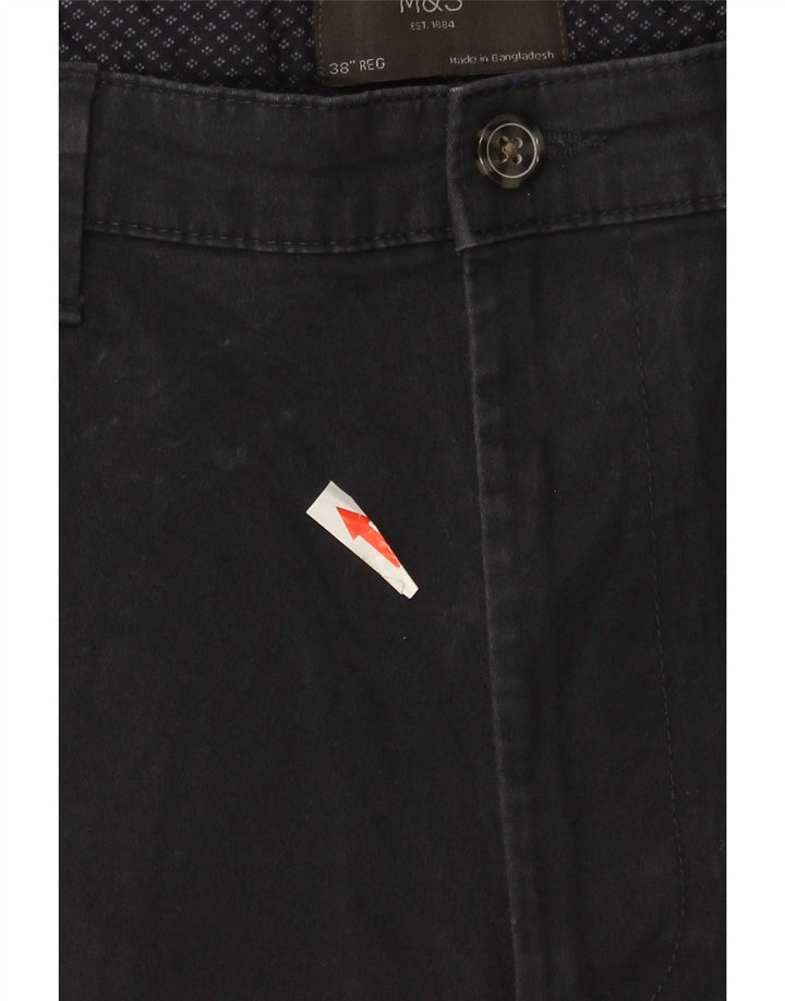 Marks & Spencer Pantalones cortos chinos para hombre W38 XL Algodón azul marino