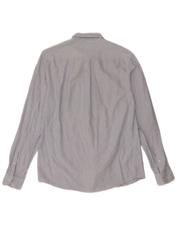 Camisa Reiss para hombre grande de algodón con rayas diplomáticas azules