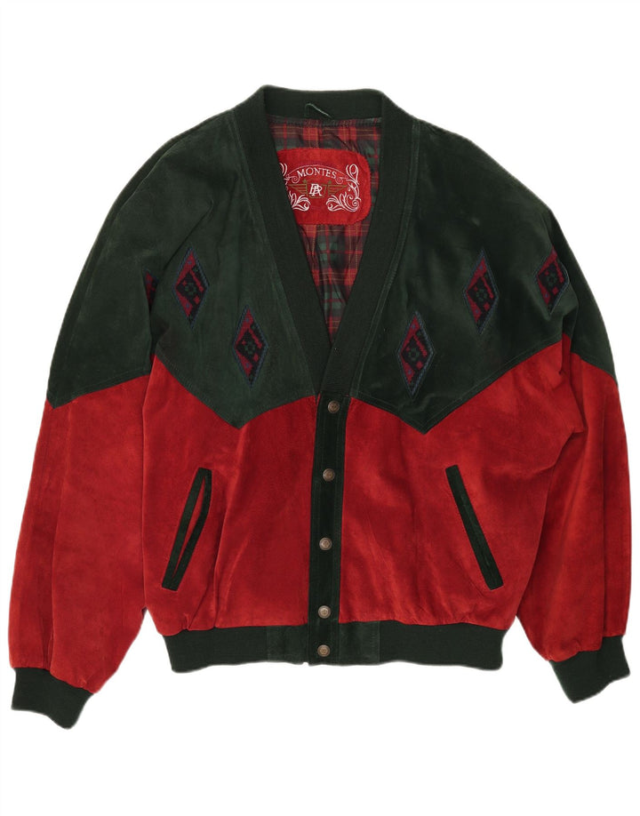 MONTES Chaqueta bomber para hombre IT 54 2XL Rojo Colorblock Poliéster