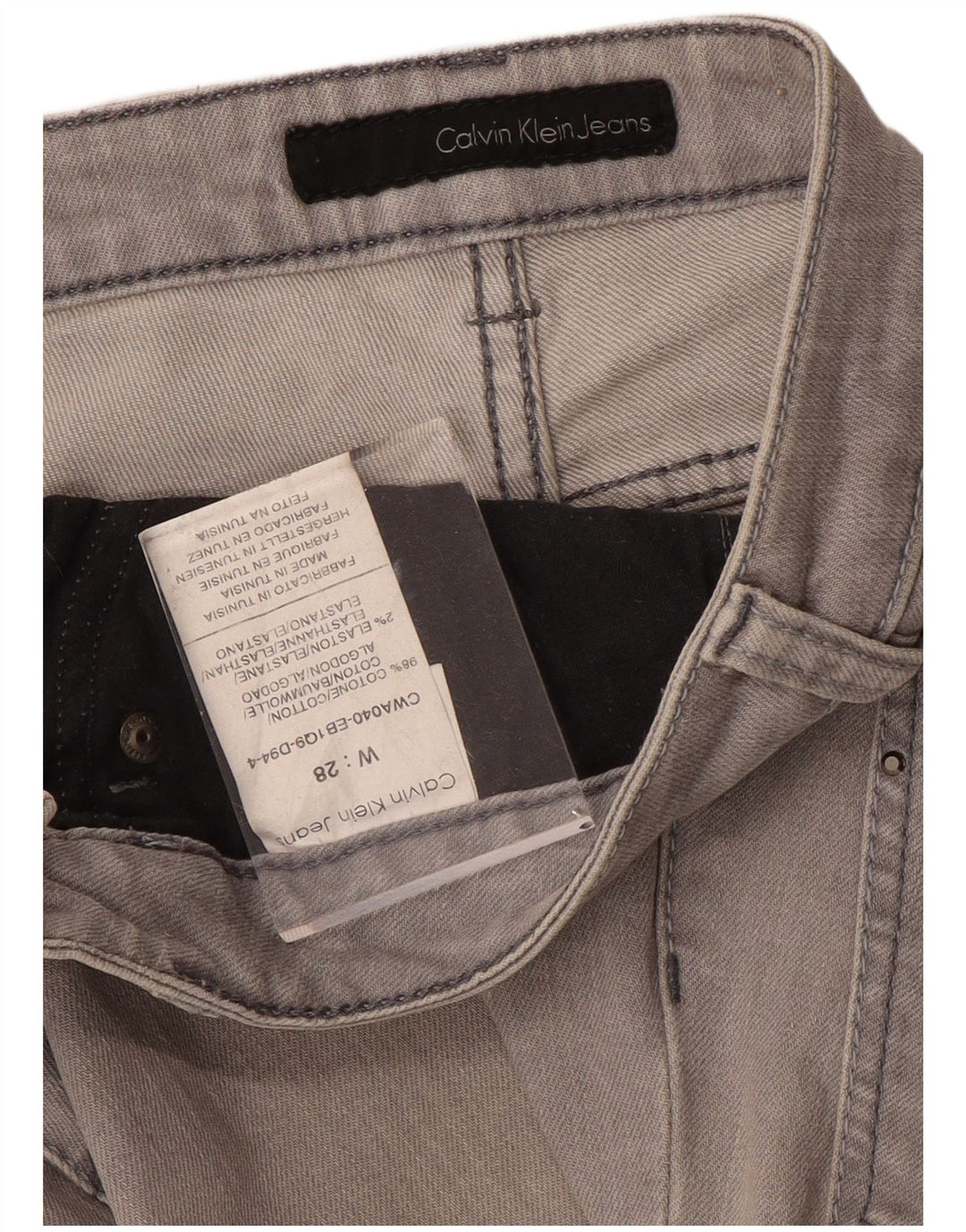 Vaqueros rectos para mujer CALVIN KLEIN W28 L33 Algodón gris