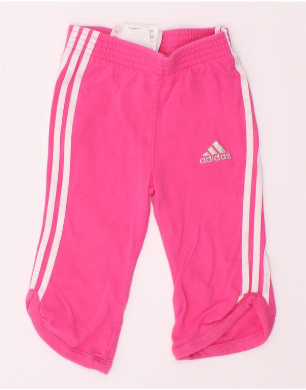 Adidas - Pantalón Capri para bebé niña, 3 a 6 meses, algodón rosa