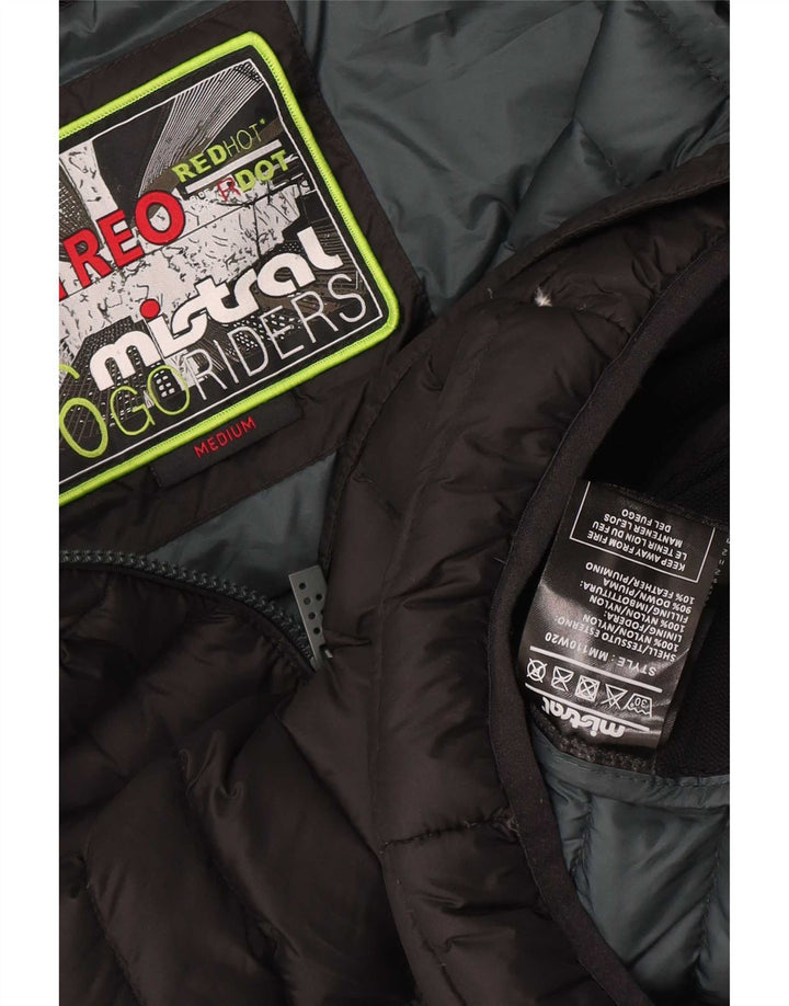Mistral Chaqueta acolchada con capucha para hombre UK 38 Medium Black Nylon