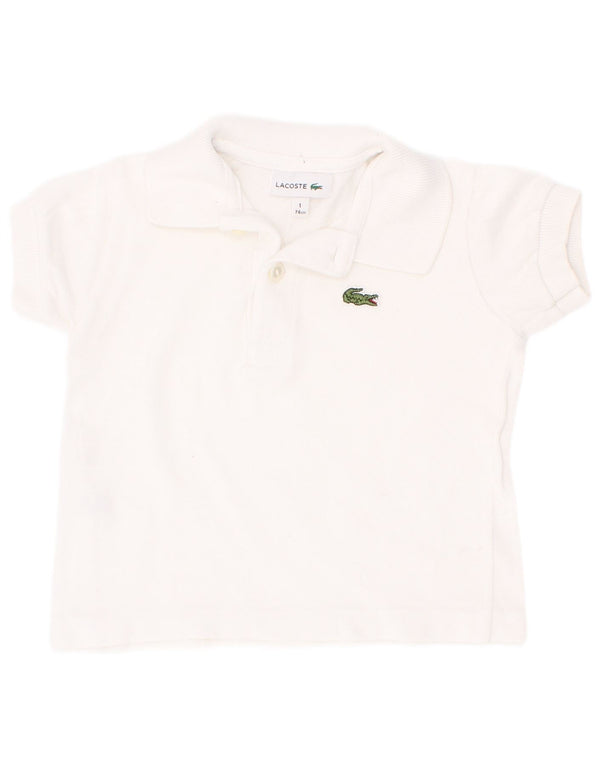 Polo Lacoste Bebé Niño 9-12 Meses Algodón Blanco