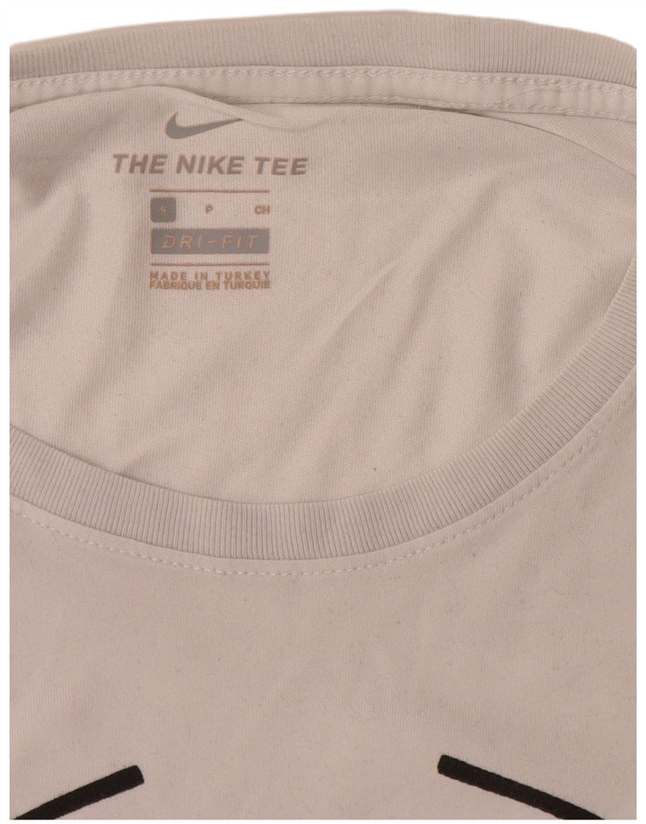 Nike Dri Fit Graphic Camiseta para hombre, talla pequeña, color blanco