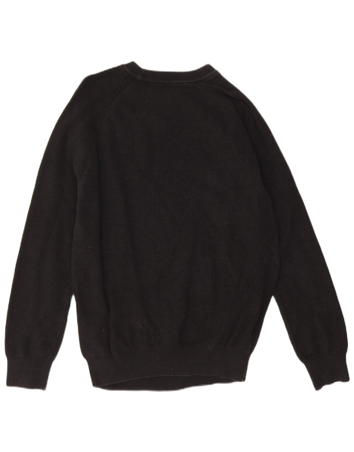 Zara Hombre Jersey Con Cuello Barco Jersey Grande Algodón Negro