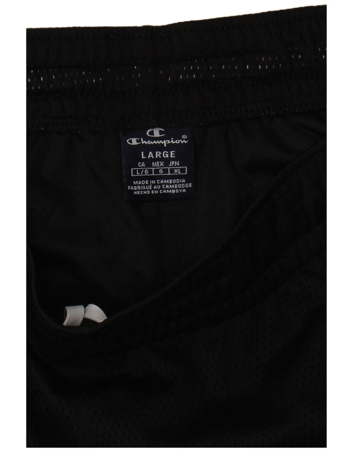 Champion Pantalones cortos deportivos para hombre, talla grande, color negro