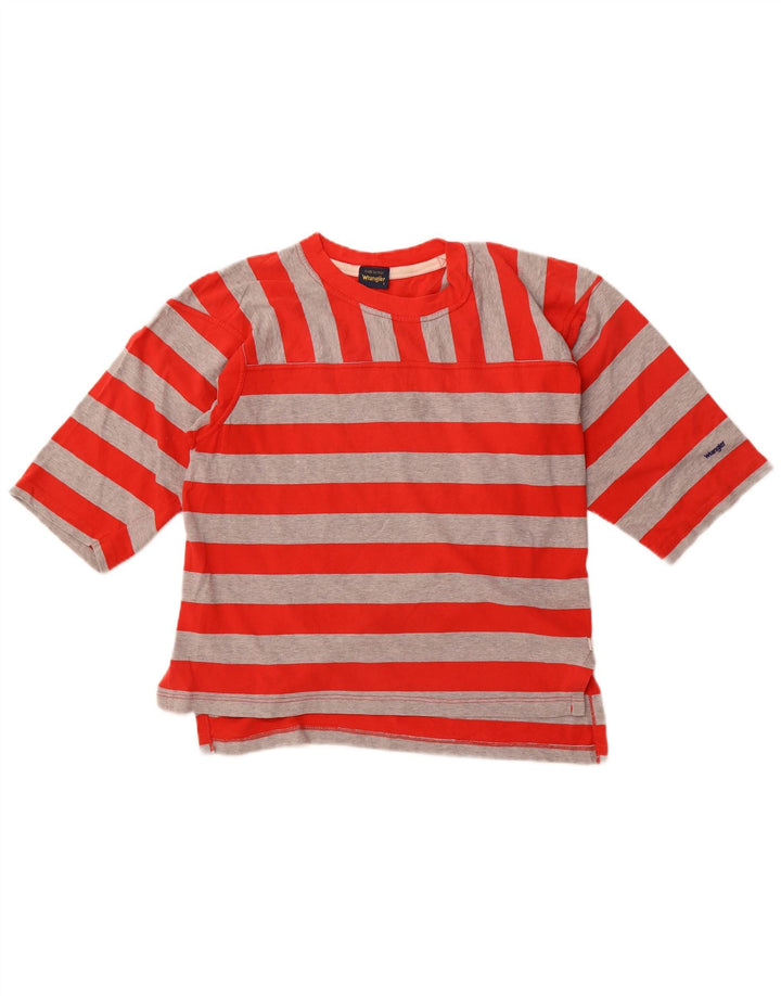 Wrangler Top extragrande para mujer, manga 3/4, talla 40, talla pequeña, color rojo a rayas